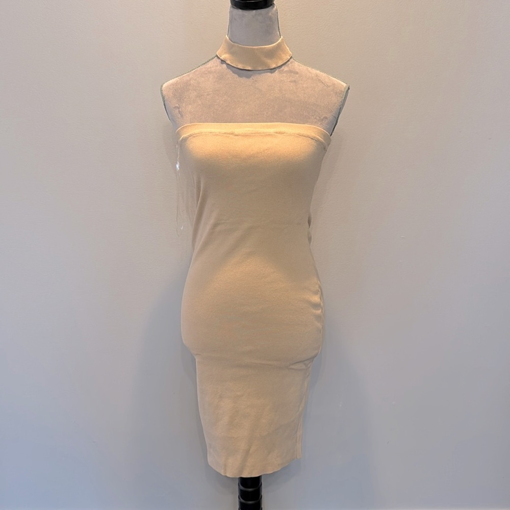 Hera Collection strapless mock collar nylon dress NWT M